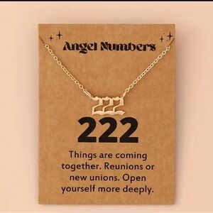 Beautiful 222 stainless steel angel number necklace in gold